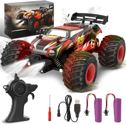 Fivejoy Ferngesteuertes Auto ab 3 4 5 6 7 8 Jahre, 20KM/H RC Auto Off-Road, 2WD All Terrain 2.4GHz RC Truck mit 2 Batterien, Auto Spielzeug ab 3 4 5 6 7 8 Junge, Spielzeug Geschenk für Kinder