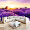 Fototapete 3D Natur Lavendel Sonnenuntergang Lila 200x140 cm Vlies Tapeten Wandtapete Moderne Wanddeko Design Wand Dekoration Wohnzimmer Schlafzimmer