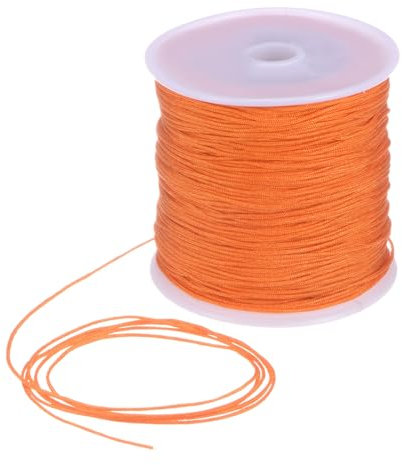 sourcing map 1mm Nylon String Cord 109 Yards Nylon Satin String Bracelet String Chinese Knotting Cord Beading Thread for Jewelry Making Braided Necklaces Macrame Trim Craft Orange