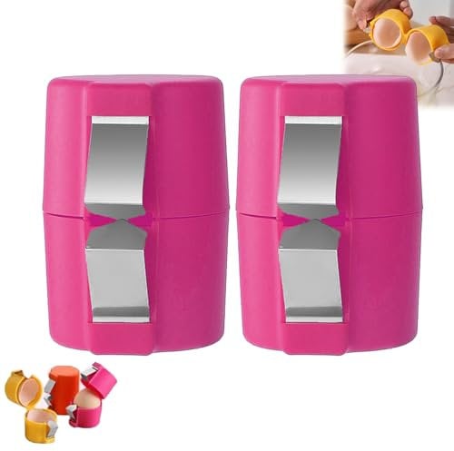 Stainless Steel Egg Shell Cutter - 2 pcs Pink Egg Cracker Opener Cup