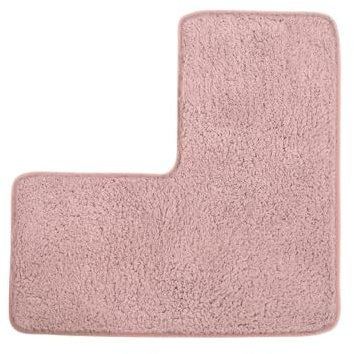 Angolare morbido L-shaped doccia tappetino, assorbente, lavabile forma quadrata tappeto rosa