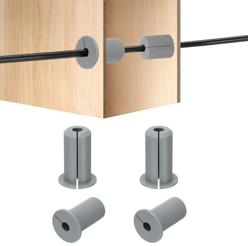 HiPicco 4Pcs Wall Grommets for Cables 3/4-Inch Silicone Cable Wall Bushing Feed Through Cable Routing Kit Accessories Wall Cable Pass Through for Ethernet with 7mm Hole, Grey