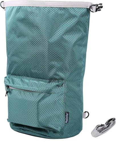 Interfashioner Dog Food Travel Container, Dog Food Storage Green Bag, Kibble Carrier 42 Cups 10L with Storage Front Pocket and Shoulder Strap for Travel, Hiking and Camping