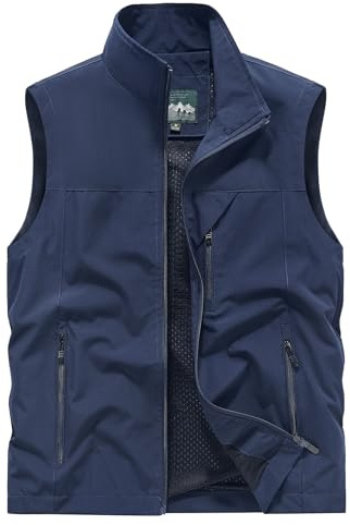 OlyljpinZ Homme Gilet de Pêche Léger à Séchage Rapide - Veste Sport Sans Manches Été Multipoches pour Loisirs Plein air, Travail, Voyage, Chasse, Camping, Photographie