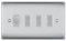BG Brushed Steel 4 Gang Switch 1x Trailing Edge LED Dimmer 3x 2 Way Custom Grid