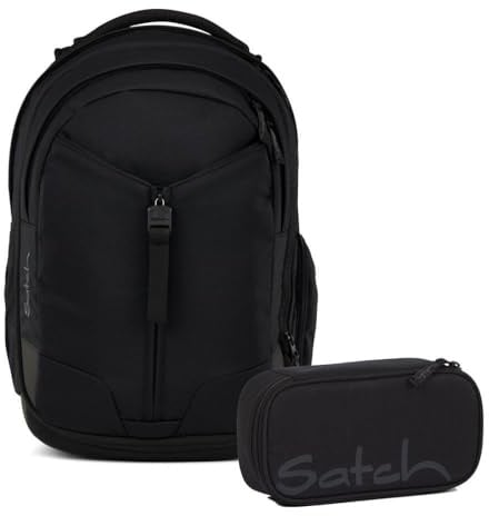 Satch Match Schulrucksack Set 2tlg. inkl. Schlamperbox (Blackjack)
