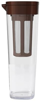 FAJNUZI2024 Wasserkaraffe 1100 ml Kunststoff-Kaltwasserkrug, Wasserkrug-Karaffe, Eiskaffeekanne for die Kühlschranktür, for eisgekühlte Limonade Eistee Krug(Schwarz)
