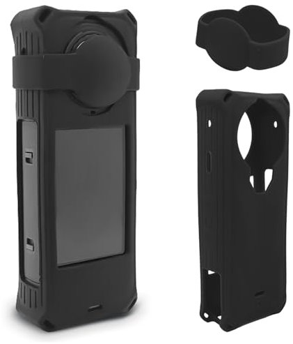 Higatful Protective Silicone Case for Insta360 X5, Insta 360 X5 Camera Lens Protector Cover Accessories （Black）