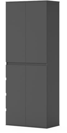Vicco Armoire Claus, Anthracite, 74x191.5cm avec 4 Portes