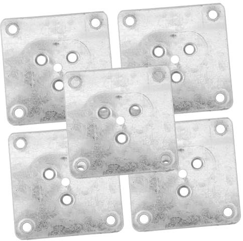 Eisen Tischbeinhalterung, Silber, 5 Stück, für Möbel | Befestigungsplatten für Möbelbeine, Möbelbeinverbinder, Möbelfüße Vintage, Leicht zu Montieren