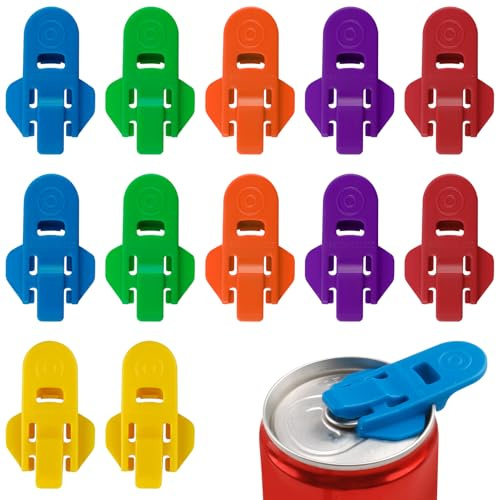 12 Pièces Ouvre Canette pour Vouchon Canette Soda, Ouvre Canette Soda, Décapsuleur Manuel, Facile à Utiliser, Anti-Insectes, Idéal pour Cola, Bière et Boissons Gazeuses