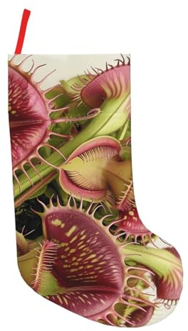 Chaussettes de Noël imprimées de plantes carnivores 45,7 cm – Décorations festives et cadeau personnalisé