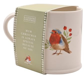 Widdop Robin Mug – Mum – Mum Christmas is Always Special Because of You – Ceramic White Christmas Cup with Robin Bird Design – Festive Nature-Inspired Tea & Coffee Mug – Seasonal Gift for Mothers | Ceramic White Christmas Cup with Robin Bird Design – Festive Nature-Inspired Tea & Coffee Mug – Seasonal Gift for Mothers