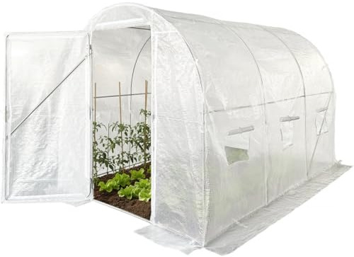 Serre tunelle de Jardin avec Porte 3 x 2 m Mimosa - 6 m² - 180g - Blanc