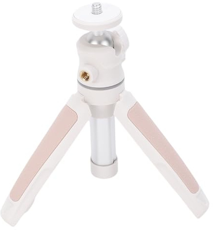 Asixxsix Stativ, 360-Grad-Tischstativ mit Kugelkopf aus Metall, Kompakter Desktop-Ständer mit 1 4-Zoll-Schraubenloch für Spiegellose Smartphone-Kamera-Webcam (White)
