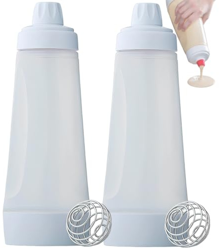Pancake Batter Dispenser, Four Piece Set For Pancake and Crepe Mix Preparation, Ideal For Family Cooking Activities and Quick Breakfast Making, Two Batter Dispensers Without Paper Sleeves Includ