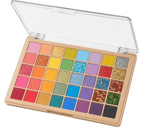 KRFWGUU 40 Colori Palette Occhi Di Ombretti Glitter, Palette Trucco Per Viso E Corpo, Gel Ombretto Glitter, Set Trucco Per Carnevale Festa