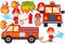 Bilderwelten Wandtattoo Feuerwehr im Einsatz Set Wandtattoo Wandsticker Kinderzimmer Illustration, Größe: 120cm x 180cm