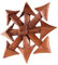 Wandschmuck Chaos Stern klein geschnitztes Ornament Holzbild Wanddeko