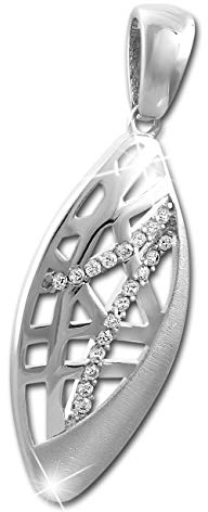 SilberDream Oval Kettenanhänger Zirkonia Damen Halsschmuck 925 Silber SDH433W Silber Kettenanhänger