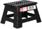 Relaxdays Tabouret Pliant M, Portable, escabeau de Salle de Bain, 150 kg, Plastique, 22 x 35 x 28 cm, Noir