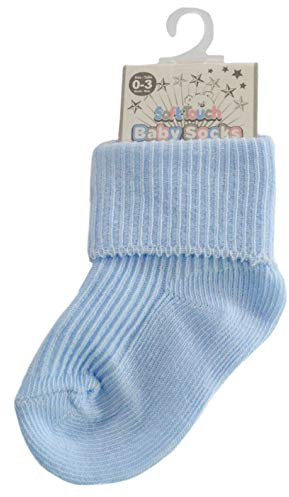 Baby Boys Girls 2 Pairs Socks Soft Touch Roll Top Cotton Rich Socks S01
