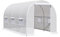 Outsunny Invernadero de Exterior 4x2x2 m Invernadero de Túnel con 6 Ventanas de Malla y Puerta Enrollable con Cremallera Invernadero de Huerto Anti-UV para Patio Jardín Blanco