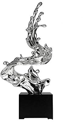 LIJUCAI 85cm Moderne einfache Beschichtung abstrakte Spindrift Figur Harz Spray Art Skulptur kreativ für Heimtextilien Handwerk, Silber