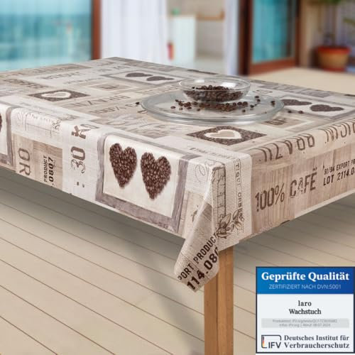 laro Wachstuch-Tischdecke Abwaschbar Garten-Tischdecke Wachstischdecke PVC Plastik-Tischdecken Eckig Meterware Wasserabweisend Abwischbar |05|, Größe:110x140 cm