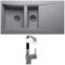 Astini Xeron 1.5 Bowl Grey SMC Synthetic Reversible Kitchen Sink, Waste & Tap