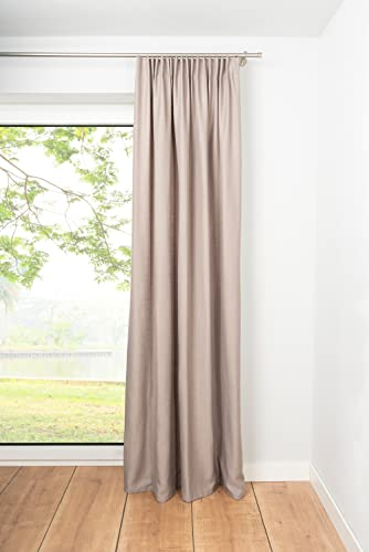 ondeco Schlaufenschal Balance Gardinen Blickdicht Vorhang Schlafzimmer 1er Set Cappuccino 135x300 cm
