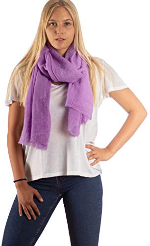 DOLCE ABBRACCIO by RiemTEX Damen Schal FUNKY STYLE Halstuch Bandana Geschenke für Frauen Stola XXL Tuch Kopftuch Tücher Motorrad Halstuch Multifunktionstuch Pashmina Schal (Flieder)