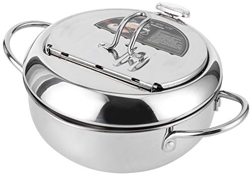 ciciglow Friteuse Tempura, marmite Japonaise avec Couvercle de marmite et ustensiles de Cuisine à Filtre à Huile (L 24cm)(Small 20cm)