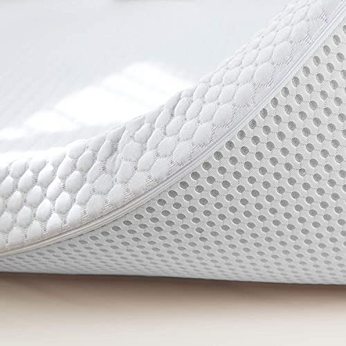 Topper Cubre Colchon Viscoelastico Nucleo 100% Viscoelastica | 120 x 180 | Grosor 4 | Fabricacion Española | Sobrecolchon Tratamiento Sanitized | Alivio de Tension Muscular | Desenfundable