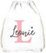 SpecialMe® Kinder Turnbeutel mit Name Buchstabe Monogramm Initiale personalisierte Geschenke Mädchen Jungen Mädchen weiß Unisize