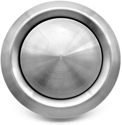 H&C VENT verstellbares Tellerventil - runde Stahl Abdeckung & Belüftung mit verstellbarem Diffusor - Lüftungsrohr Ventil & Lüftungsgitter Abzug, Abluftroh (Zuluf & Abluft I Metall I Silber, Ø 125 mm)