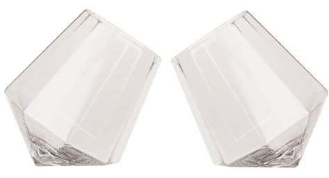2 Verres à whisky en forme de diamant 350ml Verre alcool