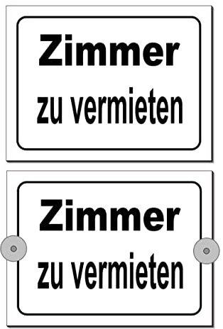 Zimmer zu vermieten-Schild-Aluminium Verbund-200 x 150 x 3 mm-Warnschild-Hinweisschild-Türschild (1298 = 20 x 15 cm mit 2 Löcher)