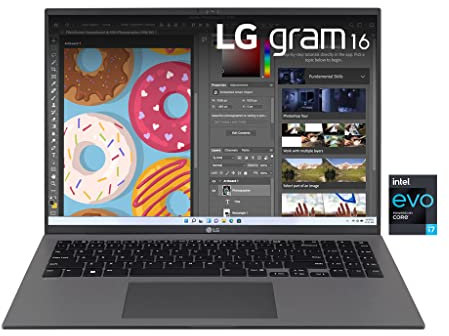 LG Gram 16Z90Q Pc, Display Anti-Glare Ips 16, Qhd 16:10, 2560 x 1600, Intel Evo I7-1260P, Ram 16Gb Ddr5, Ssd 512Gb, Intel Iris Xe, Batteria 80Wh, Win11 Pro, Tastiera Italiana, Grigio, 16 inches