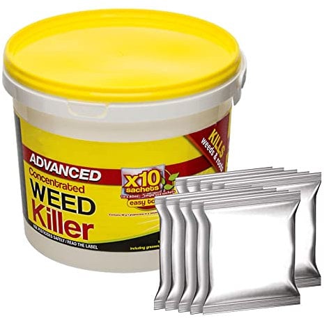 Doff Weed Killer Advanced Concentrated 10 Sachets Extra Strong with Glyphosate Super Strong High Strength Concentrated Weed & Roots Killer 80ml Liquid Sachets