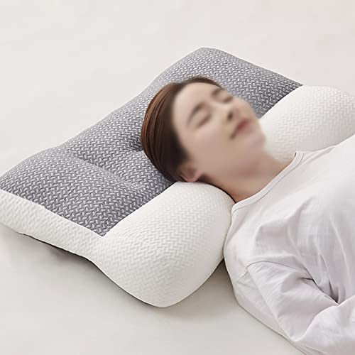 Ergonomisches Kopfkissen, Nackenstützkissen für Seiten-, Rücken- und Bauchschläfer, erfrischt aufwachen ohne Nackenschmerzen, Antischnarch-Kissen, Nackenkissen orthopädisch, Mikrofaserfüllung, Weich