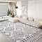 Leesentec Teppich Wonzimmer Teppiche Schoafzimmer Teppich Geermetrische Moderner Absttakter Teppiche Anti-Rutsch-Teppich Kurzfloriger Beige Teppich Große Weiß Teppiche (Elfenbein/Schwarz, 200*250cm)