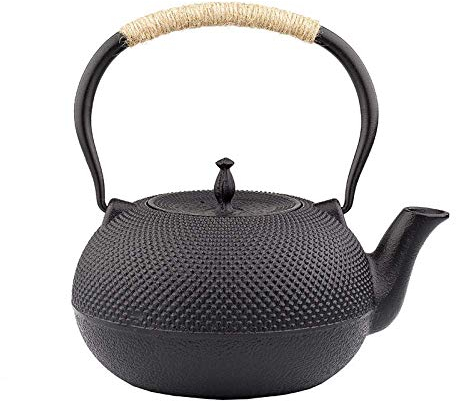 ANIFM Gusseisen-Teekanne, Herdkessel, Granulat, großes Fassungsvermögen, Gusseisentopf, Eisen-Teekanne, traditioneller Heimkocher Comfortable Anniversary