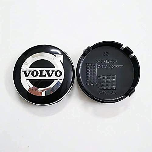 PREWIZ 4 Stück Nabendeckel für Volvo V40 V60 V90 S60 S40 V70 XC70 XC60 XC90 60mm, Radnaben-Mittelabdeckungen Nabenkappen Felgendeckel Radnabenkappen, Wheel Caps Ersatz für Autozubehör Verwendet