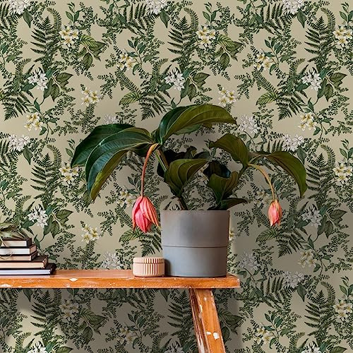 Livingwalls Tapete Grün - Tapete Wohnzimmer Schlafzimmer 394241 - Vliestapete floral - 10,05 m x 0,53 m für 5,33m² - Made in Germany