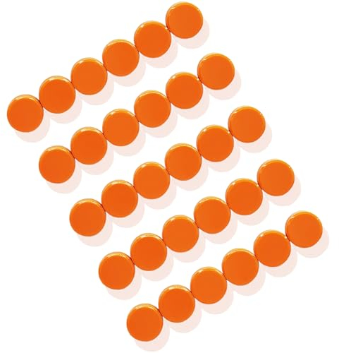 ZDZBLX 30 Pack Colourful Whiteboard & Fridge Magnets - Strong Round Mini Magnets for Crafts, Home, School, Office (Orange)
