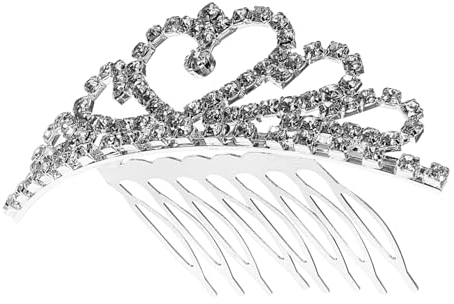 minkissy Crystal Bride Headband Hair Barrettes for Women Mini Tiaras and Crowns for Women Tiara Hair Clips Crown Bridal Headpiece Bridal Tiara Crystal Tiara Princess Crystal Comb Prom Miss,