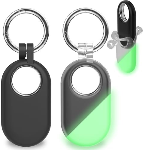 KAHADI Schutzhülle für Samsung Galaxy SmartTag2, 2 Stück, Silikonhülle, Tag-Tracker-Halter für Galaxy Smart Tag 2 mit Schlüsselanhänger, GPS-Finder-Halterung für Geldbörse, Schlüssel, Gepäck, Haustier