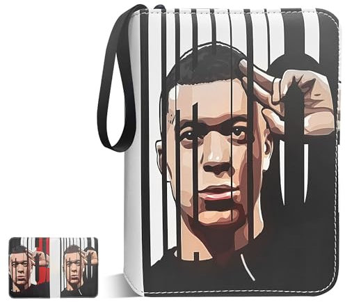 50 Seiten 400 Karten Kapazität, Fußball Sammelkarten Album, Karten Halter für Fußball, Sammelalbum Karten-Schutzalbum mit Reißverschluss (B)