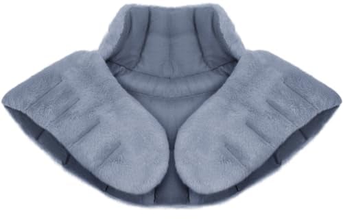 uncn Kirschkernkissen Nacken Schulter Hellgrau, Körnerkissen Mikrowelle mit Lavendelduft (26 * 45cm, 1000g)